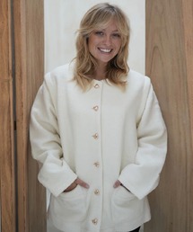 HINNA cottage（ヒナコテージ）の「ハートボタン2ウェイジャケットコート（ノーカラーコート）」