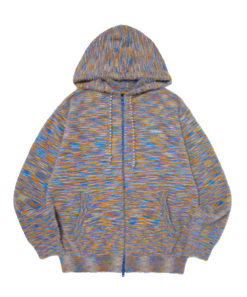 WKNDRS(ウィーキャンドース)の「MULTI STRIPED HAIRY ZIPUP (ORANGE)(パーカー・レディース・その他・MEDIUM/LARGE/X-LARGE)」の1枚目の写真