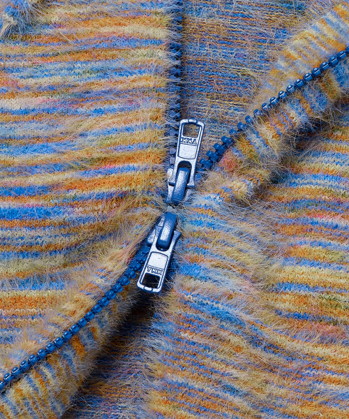 WKNDRS(ウィーキャンドース)の「MULTI STRIPED HAIRY ZIPUP (ORANGE)(パーカー・レディース・その他・MEDIUM/LARGE/X-LARGE)」の4枚目の写真