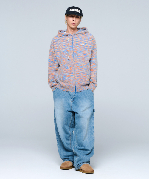 WKNDRS(ウィーキャンドース)の「MULTI STRIPED HAIRY ZIPUP (ORANGE)(パーカー・レディース・その他・MEDIUM/LARGE/X-LARGE)」の7枚目の写真