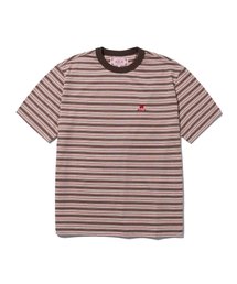AECA（エイカ）の「STRIPE HALF SLEEVE TEE-BROWN（Tシャツ/カットソー）」
