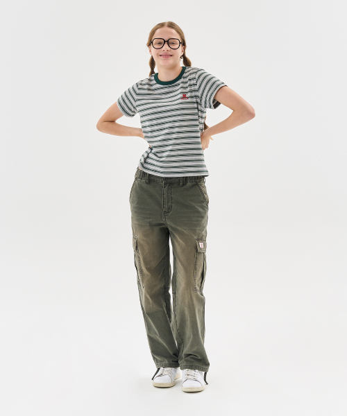 AECA（エイカ）の「STRIPE HALF SLEEVE TEE-BROWN（Tシャツ/カットソー・レディース・その他・MEDIUM/LARGE/X-LARGE/W）」の6枚目の写真