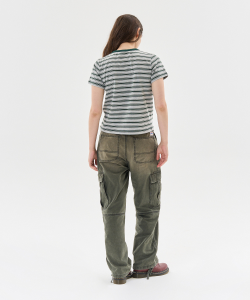 AECA（エイカ）の「STRIPE HALF SLEEVE TEE-BROWN（Tシャツ/カットソー・レディース・その他・MEDIUM/LARGE/X-LARGE/W）」の9枚目の写真