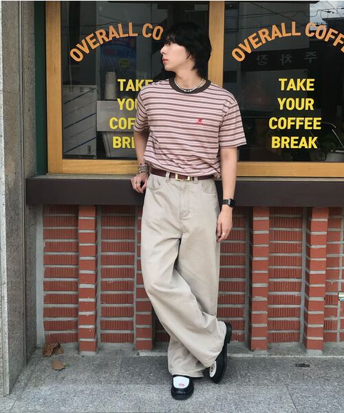 AECA（エイカ）の「STRIPE HALF SLEEVE TEE-BROWN（Tシャツ/カットソー・レディース・その他・MEDIUM/LARGE/X-LARGE/W）」の12枚目の写真