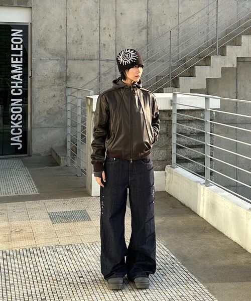 AAKAM(アーカム)の「Piping Leather Blouson (Brown)(ライダースジャケット・レディース・その他・1/2)」の3枚目の写真