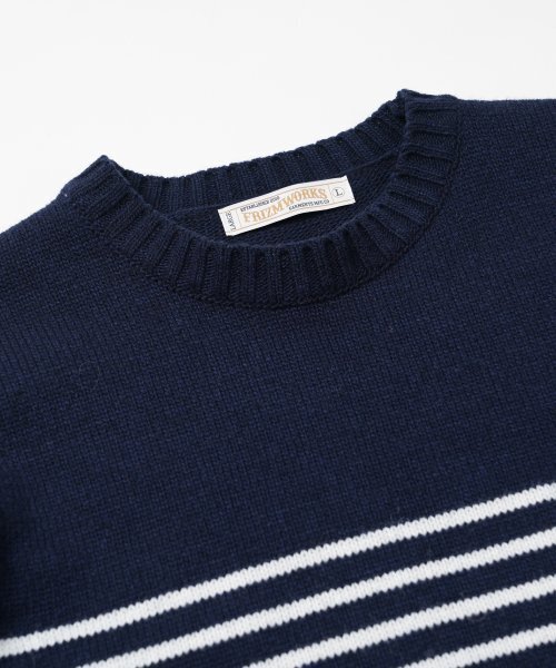 FRIZMWORKS(フリズムワークス)の「WOOL STRIPE RELAX KNIT _ NAVY(ニット/セーター・レディース・その他・MEDIUM/LARGE/X-LARGE)」の3枚目の写真