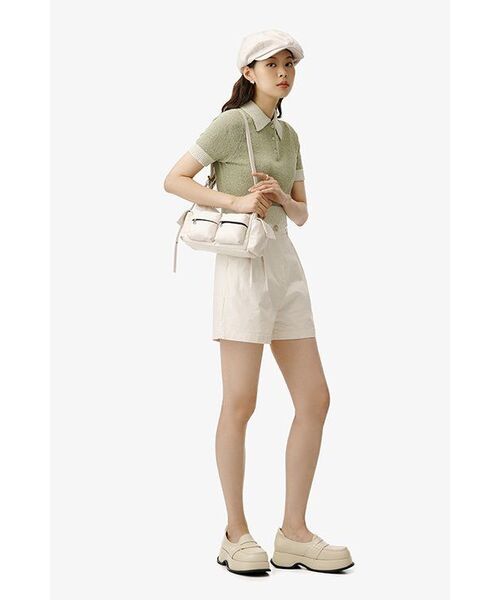 MUSINSA STANDARD WOMAN（ムシンサスタンダードウーマン）の「ウィメンズブークルニットポロシャツ[グリーン]（ニット/セーター・レディース・その他・SMALL/MEDIUM/LARGE/X-SMALL）」の10枚目の写真