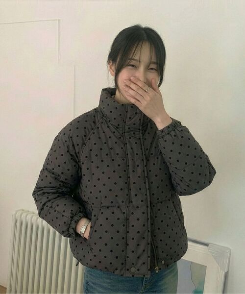 THE GREEN LAB（ザグリーンラボ）の「ポルカドットパディングジャンパー[グレー]（ダウンジャケット/コート・レディース・その他・FREE）」の13枚目の写真