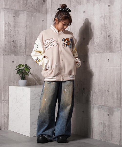 1111clothing(ワンフォークロージング)の「NEW JACK スタジアムジャンパー / NEW JACK Stadium Jumper(スタジャン・メンズ・ベージュ/ネイビー/ブラック・L/M)」の13枚目の写真