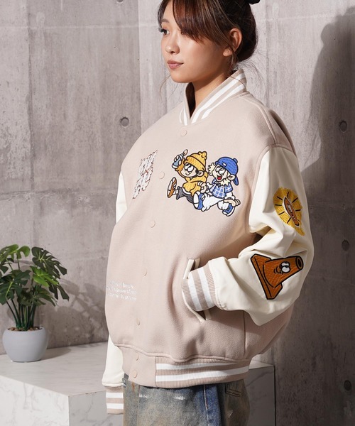 1111clothing(ワンフォークロージング)の「NEW JACK スタジアムジャンパー / NEW JACK Stadium Jumper(スタジャン・メンズ・ベージュ/ネイビー/ブラック・L/M)」の14枚目の写真