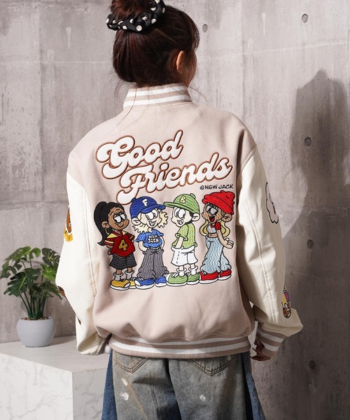 1111clothing(ワンフォークロージング)の「NEW JACK スタジアムジャンパー / NEW JACK Stadium Jumper(スタジャン・メンズ・ベージュ/ネイビー/ブラック・L/M)」の16枚目の写真