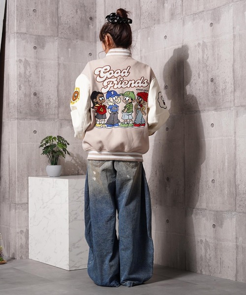 1111clothing(ワンフォークロージング)の「NEW JACK スタジアムジャンパー / NEW JACK Stadium Jumper(スタジャン・メンズ・ベージュ/ネイビー/ブラック・L/M)」の17枚目の写真