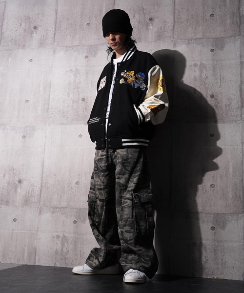 1111clothing(ワンフォークロージング)の「NEW JACK スタジアムジャンパー / NEW JACK Stadium Jumper(スタジャン・メンズ・ベージュ/ネイビー/ブラック・L/M)」の10枚目の写真