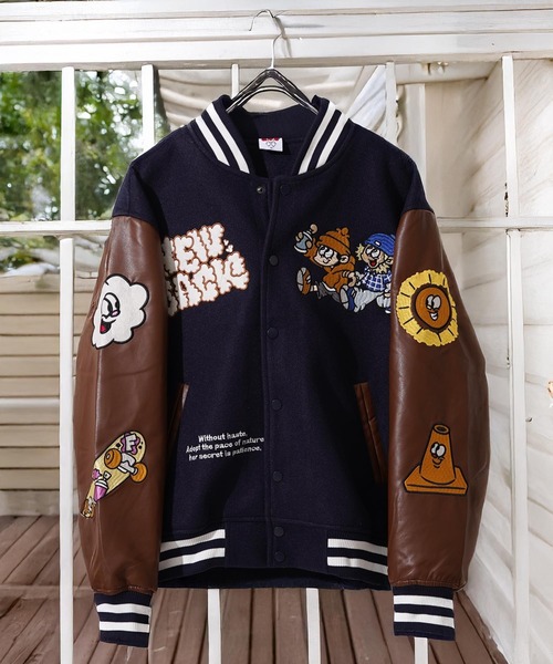 1111clothing(ワンフォークロージング)の「NEW JACK スタジアムジャンパー / NEW JACK Stadium Jumper(スタジャン・メンズ・ベージュ/ネイビー/ブラック・L/M)」の18枚目の写真