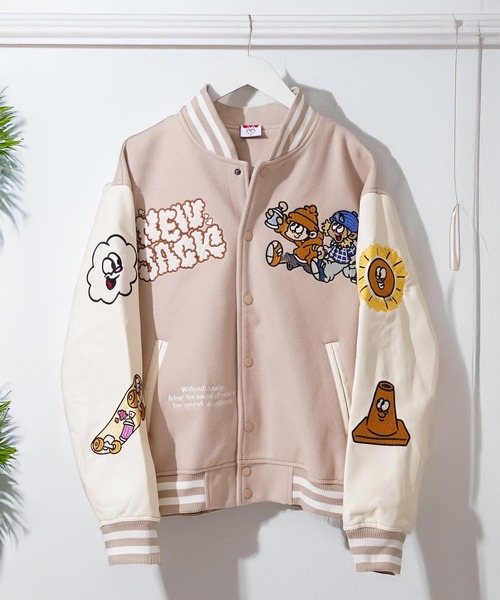 1111clothing(ワンフォークロージング)の「NEW JACK スタジアムジャンパー / NEW JACK Stadium Jumper(スタジャン・メンズ・ベージュ/ネイビー/ブラック・L/M)」の11枚目の写真