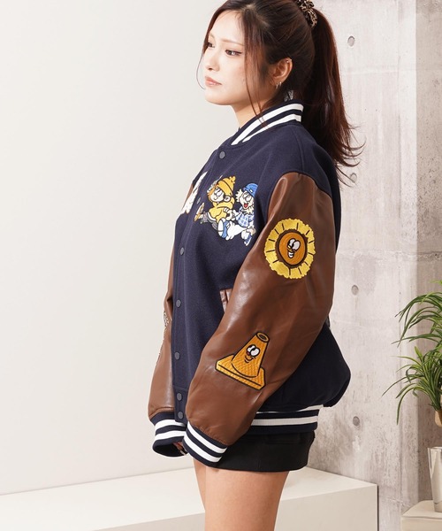 1111clothing(ワンフォークロージング)の「NEW JACK スタジアムジャンパー / NEW JACK Stadium Jumper(スタジャン・メンズ・ベージュ/ネイビー/ブラック・L/M)」の21枚目の写真