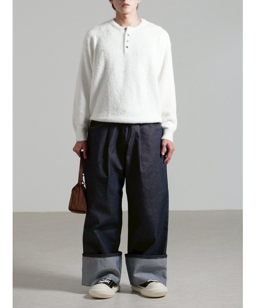 Chikashitsu +(チカシツプラス)の「【Chikashitsu +】roll-up balloon denim pants / 【チカシツプラス】ロールアップバルーンデニムパンツ(デニムパンツ・メンズ・ブルー/ブラック・M/L)」の20枚目の写真
