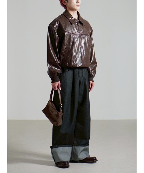 Chikashitsu +(チカシツプラス)の「【Chikashitsu +】roll-up balloon denim pants / 【チカシツプラス】ロールアップバルーンデニムパンツ(デニムパンツ・メンズ・ブルー/ブラック・M/L)」の4枚目の写真
