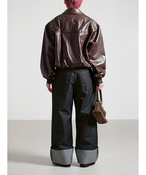 Chikashitsu +(チカシツプラス)の「【Chikashitsu +】roll-up balloon denim pants / 【チカシツプラス】ロールアップバルーンデニムパンツ(デニムパンツ・メンズ・ブルー/ブラック・M/L)」の5枚目の写真