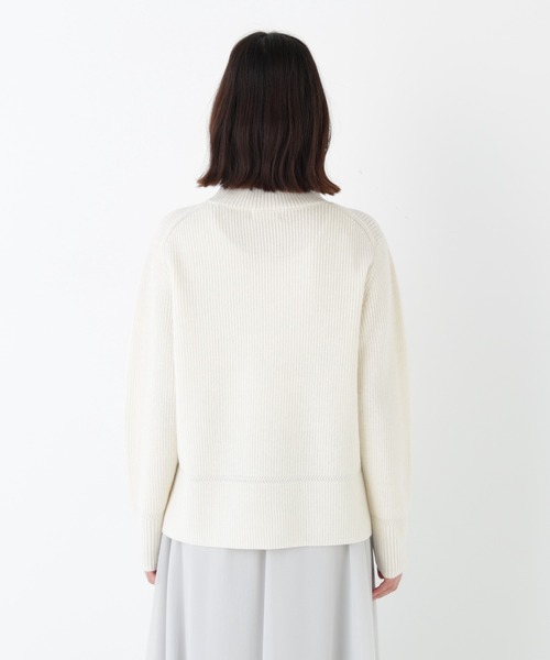 human woman（ヒューマンウーマン）の「◆【ウォッシャブル】ウールハイネック片畦プルオーバー（ニット/セーター・レディース・レッド/ホワイト/ブルー/グレー・MEDIUM）」の19枚目の写真