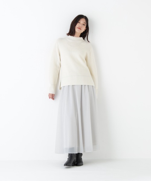 human woman（ヒューマンウーマン）の「◆【ウォッシャブル】ウールハイネック片畦プルオーバー（ニット/セーター・レディース・レッド/ホワイト/ブルー/グレー・MEDIUM）」の22枚目の写真