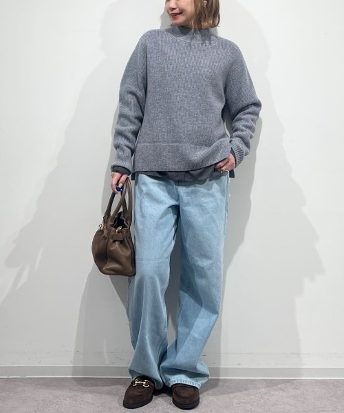 human woman（ヒューマンウーマン）の「◆【ウォッシャブル】ウールハイネック片畦プルオーバー（ニット/セーター・レディース・レッド/ホワイト/ブルー/グレー・MEDIUM）」の18枚目の写真