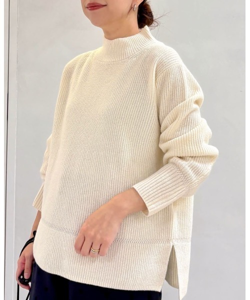 human woman（ヒューマンウーマン）の「◆【ウォッシャブル】ウールハイネック片畦プルオーバー（ニット/セーター・レディース・レッド/ホワイト/ブルー/グレー・MEDIUM）」の15枚目の写真