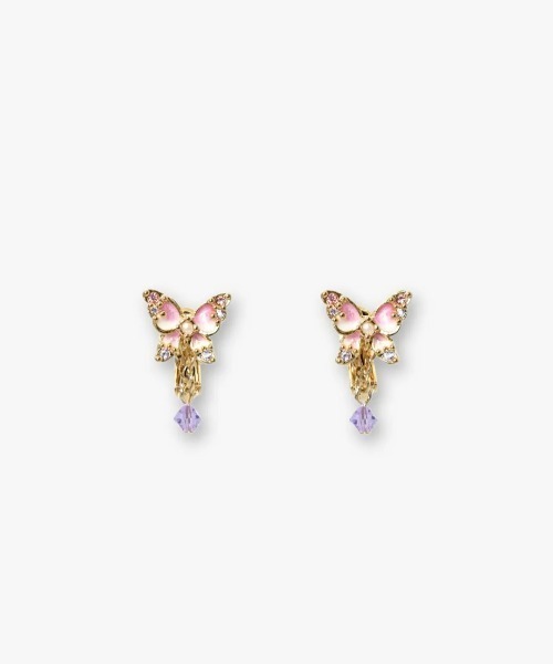 ANNA SUI（アナスイ）の「蝶モチーフ イヤリング（イヤリング・レディース・パープル/ゴールド・FREE）」の2枚目の写真