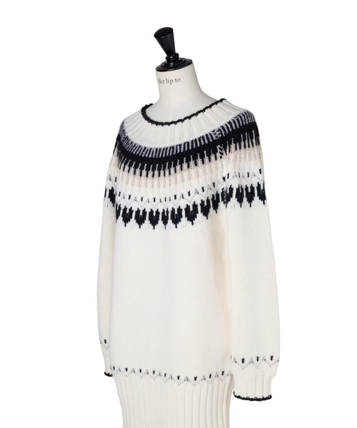 Heart Fair Isle Knit Mini Dress（ワンピース）｜Her lip to（ハー