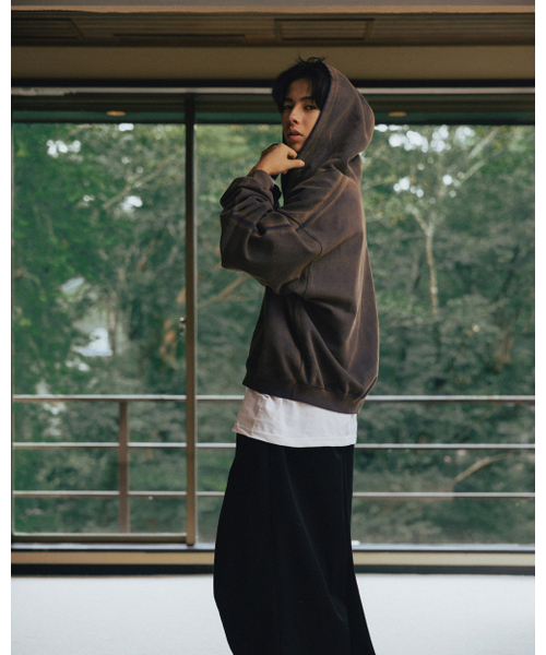 ANGLAN（アングラン）の「アプリケジップアップウォッシュドフードパーカー - ウォッシュドネイビー（パーカー・メンズ・その他・FREE）」の4枚目の写真