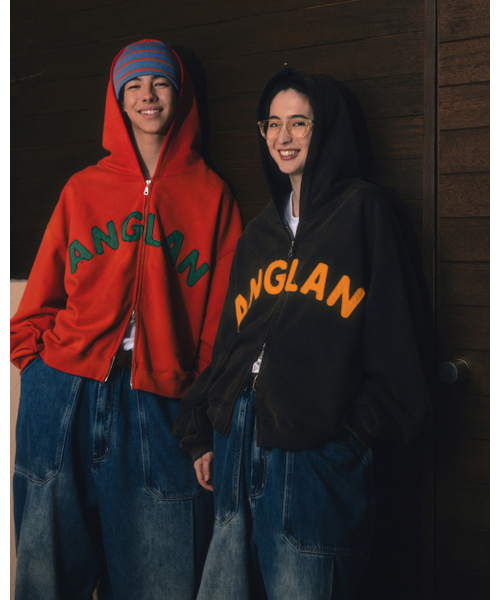 ANGLAN（アングラン）の「アプリケジップアップウォッシュドフードパーカー - ウォッシュドネイビー（パーカー・メンズ・その他・FREE）」の6枚目の写真