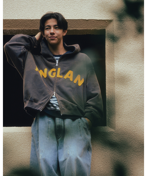 ANGLAN（アングラン）の「アプリケジップアップウォッシュドフードパーカー - ウォッシュドネイビー（パーカー・メンズ・その他・FREE）」の8枚目の写真