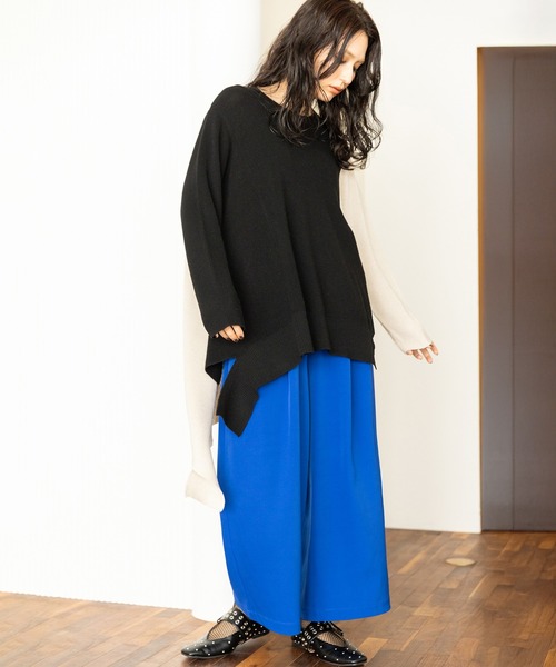 OSMOSIS(オズモーシス)の「イレギュラーヘムロングニットプルオーバー(ニット/セーター・レディース・ブラック/その他/レッド・ONE SIZE)」の7枚目の写真