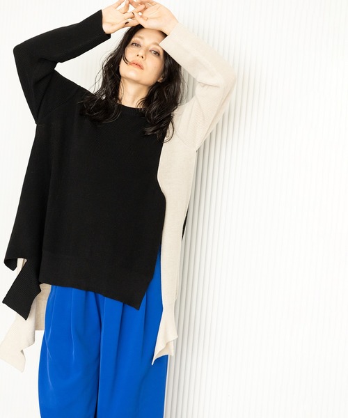 OSMOSIS(オズモーシス)の「イレギュラーヘムロングニットプルオーバー(ニット/セーター・レディース・ブラック/その他/レッド・ONE SIZE)」の9枚目の写真