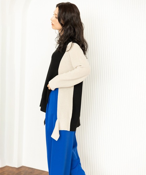 OSMOSIS(オズモーシス)の「イレギュラーヘムロングニットプルオーバー(ニット/セーター・レディース・ブラック/その他/レッド・ONE SIZE)」の10枚目の写真