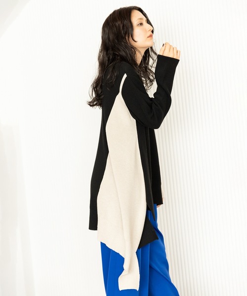 OSMOSIS(オズモーシス)の「イレギュラーヘムロングニットプルオーバー(ニット/セーター・レディース・ブラック/その他/レッド・ONE SIZE)」の11枚目の写真