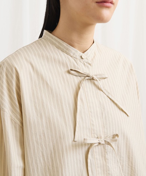fig London(フィグロンドン)の「ribbon long shirt(シャツ/ブラウス・レディース・ホワイト/ベージュ/グリーン・FREE)」の11枚目の写真