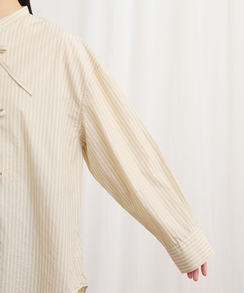 fig London(フィグロンドン)の「ribbon long shirt(シャツ/ブラウス・レディース・ホワイト/ベージュ/グリーン・FREE)」の10枚目の写真