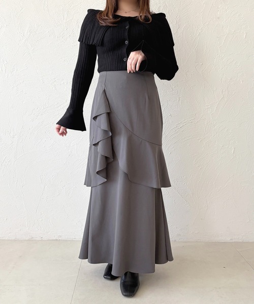 apres jour（アプレジュール）の「アシメティアードフリルマーメイドスカート（スカート・レディース・ブラック/その他/ブラック系その他/グレー・X-LARGE/フリー）」の3枚目の写真