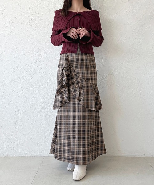 apres jour（アプレジュール）の「アシメティアードフリルマーメイドスカート（スカート・レディース・ブラック/その他/ブラック系その他/グレー・X-LARGE/フリー）」の4枚目の写真