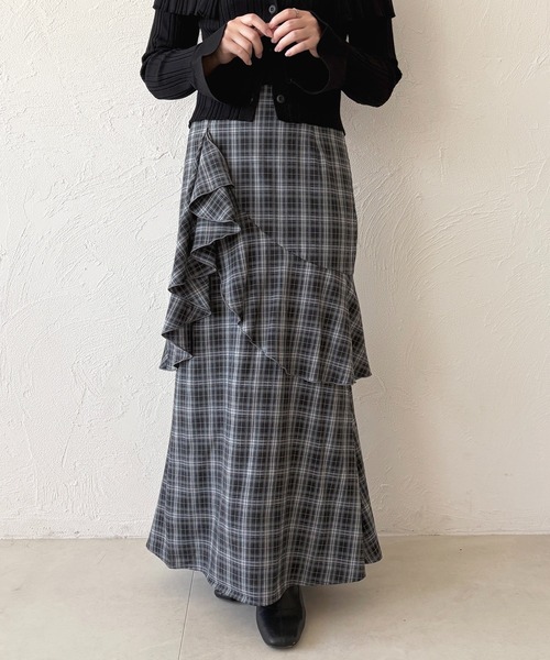 apres jour（アプレジュール）の「アシメティアードフリルマーメイドスカート（スカート・レディース・ブラック/その他/ブラック系その他/グレー・X-LARGE/フリー）」の15枚目の写真