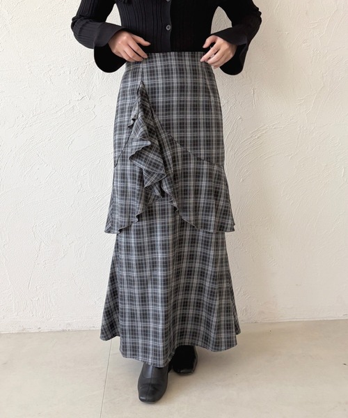 apres jour（アプレジュール）の「アシメティアードフリルマーメイドスカート（スカート・レディース・ブラック/その他/ブラック系その他/グレー・X-LARGE/フリー）」の17枚目の写真