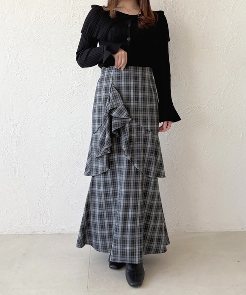 apres jour（アプレジュール）の「アシメティアードフリルマーメイドスカート（スカート・レディース・ブラック/その他/ブラック系その他/グレー・X-LARGE/フリー）」の19枚目の写真