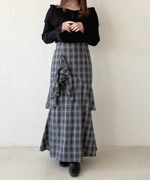 apres jour（アプレジュール）の「アシメティアードフリルマーメイドスカート（スカート・レディース・ブラック/その他/ブラック系その他/グレー・X-LARGE/フリー）」の20枚目の写真