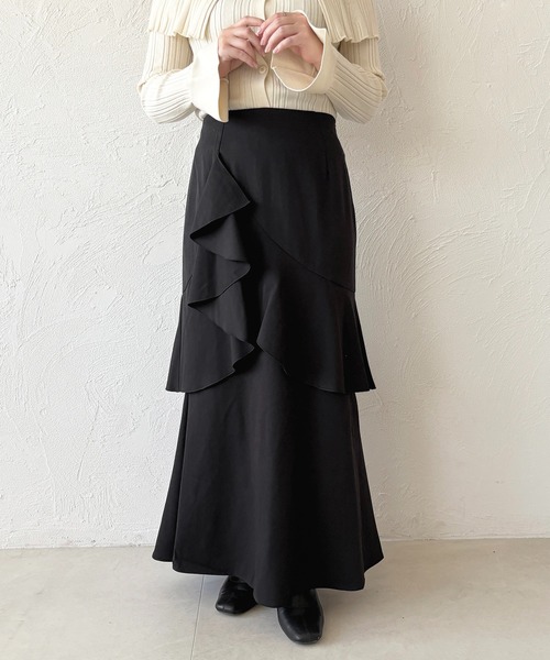apres jour（アプレジュール）の「アシメティアードフリルマーメイドスカート（スカート・レディース・ブラック/その他/ブラック系その他/グレー・X-LARGE/フリー）」の9枚目の写真