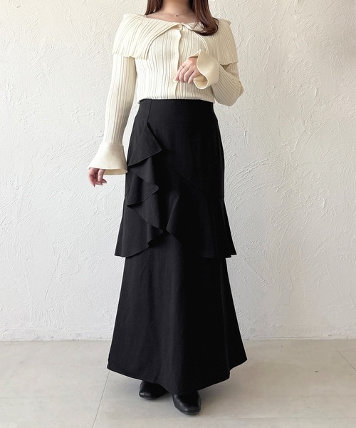 apres jour（アプレジュール）の「アシメティアードフリルマーメイドスカート（スカート・レディース・ブラック/その他/ブラック系その他/グレー・X-LARGE/フリー）」の12枚目の写真