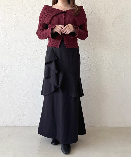 apres jour（アプレジュール）の「アシメティアードフリルマーメイドスカート（スカート・レディース・ブラック/その他/ブラック系その他/グレー・X-LARGE/フリー）」の13枚目の写真