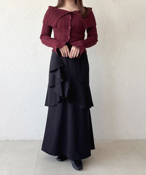 apres jour（アプレジュール）の「アシメティアードフリルマーメイドスカート（スカート・レディース・ブラック/その他/ブラック系その他/グレー・X-LARGE/フリー）」の14枚目の写真