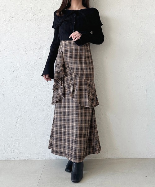 apres jour(アプレジュール)の「アシメティアードフリルマーメイドスカート(スカート・レディース・ブラック/その他/ブラック系その他/グレー・X-LARGE/フリー)」の5枚目の写真