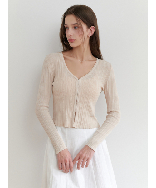 RE_L（リエル）の「[3rd] Drawing v cardigan (beige)（カーディガン/ボレロ・レディース・その他・MEDIUM/SMALL）」の2枚目の写真